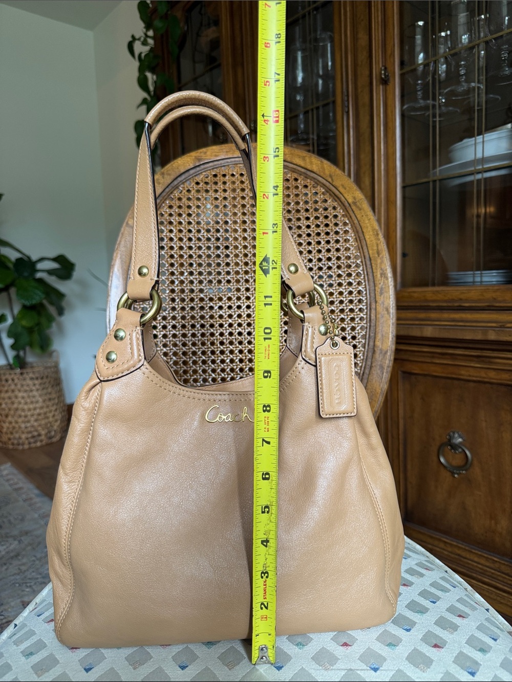 Coach Light Camel Leather Shoulder Hobo Bag with Gold Hardware - Picture 5 of 15